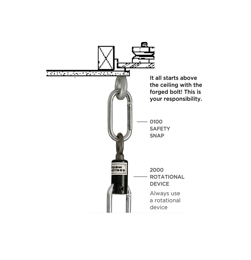 Safety Rotation Bar Safety Rotational Device, With Safety Snap - Southpaw.co.uk